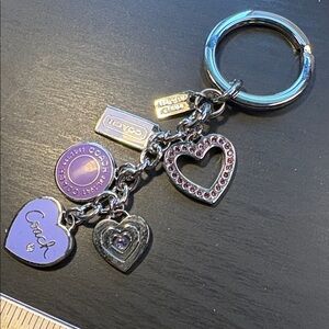 Coach Lavender and Gold Charm Key Holder